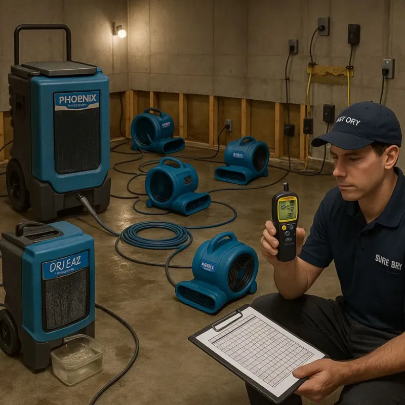 Structural Drying and Dehumidification process in Bertie County, NC